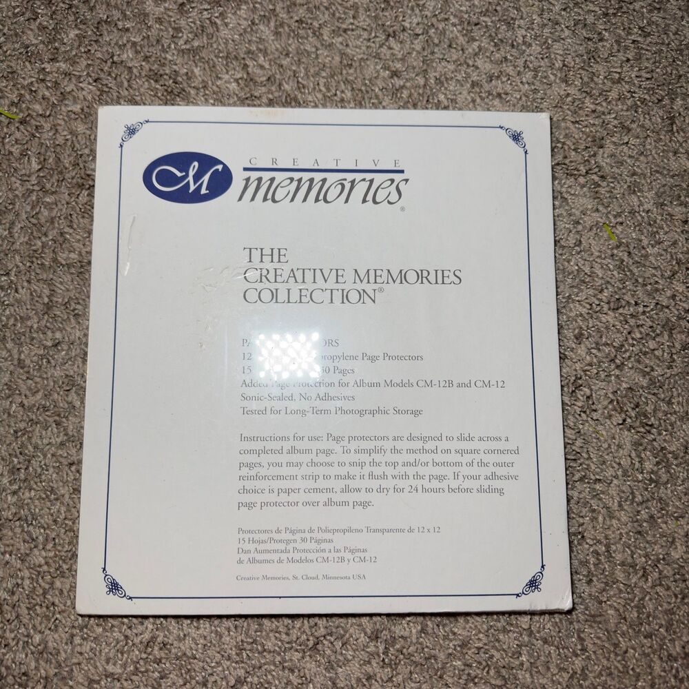 Creative Memories 12x12 Clear Page Protectors 15 Sheets - Album Model CM-12B NEW